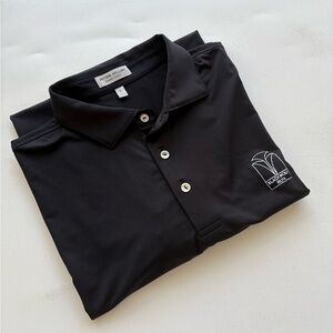 Peter Millar Black wolf run golf course summer comfort polo black size large